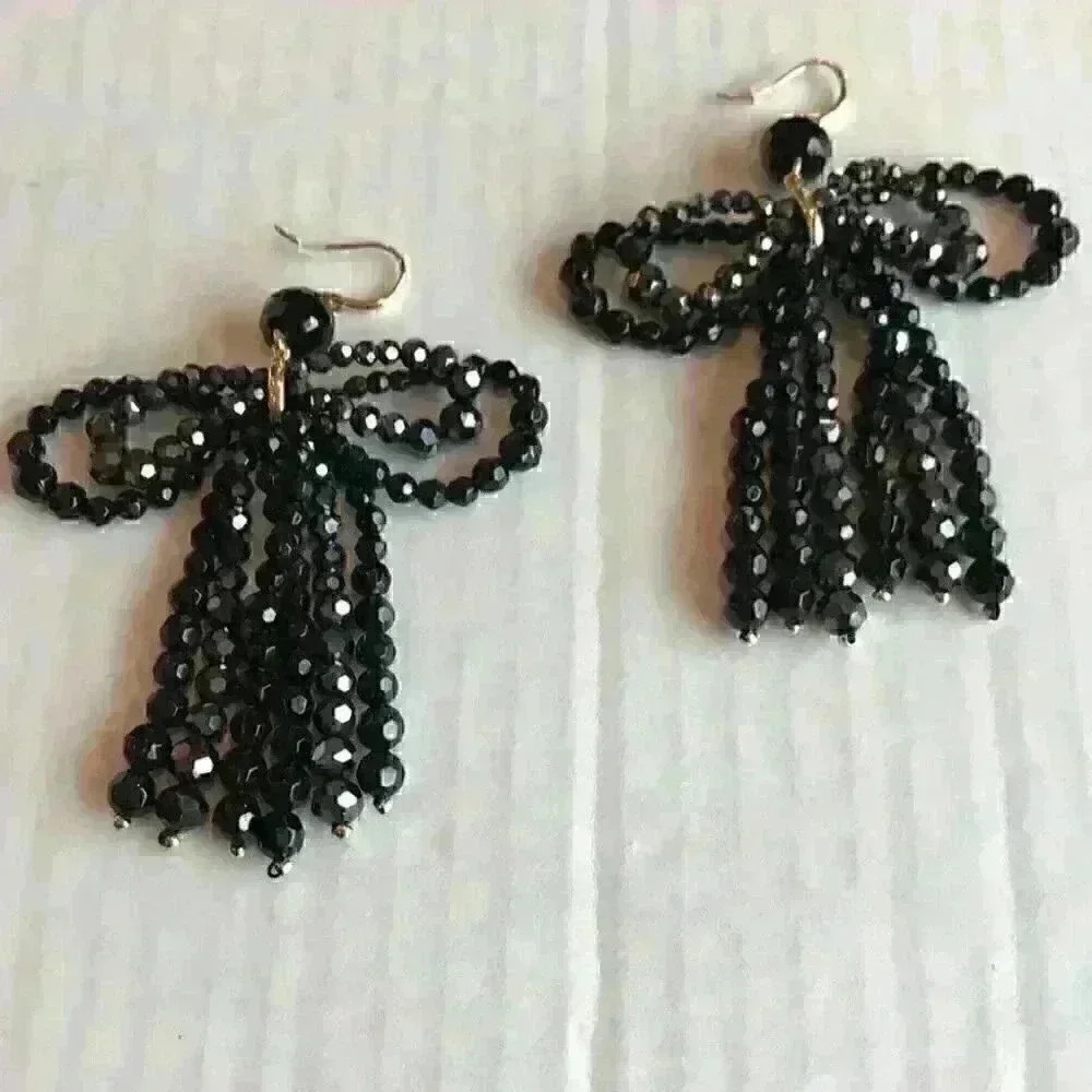 INC new Gold Tone Beaded Bow chandelier Ea… - Picture 2 of 8